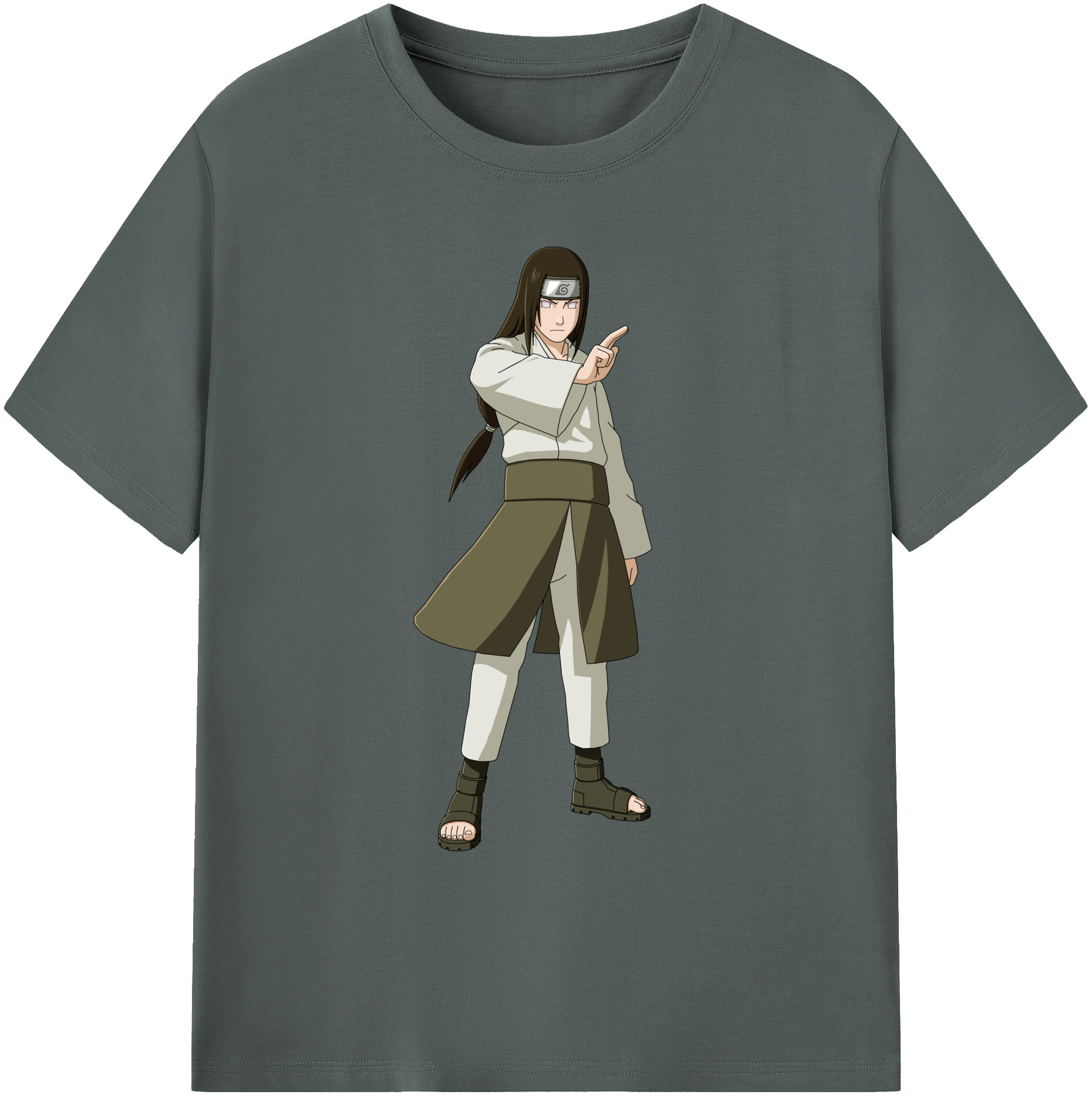 （画像用） NARUTO -ナルト- 日向ネジ Hyūga Neji 綿100％ メンズ半袖Tシャツ｜肌触りやわらか＆通気性